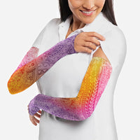 Hawaiian Turtles and Leis Arm Sleeves Tribal Kakau Pattern Magical Rainbow Sky LT03 - Polynesian Pride