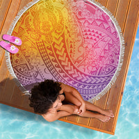Hawaiian Turtles and Leis Beach Blanket Tribal Kakau Pattern Magical Rainbow Sky LT03 - Polynesian Pride