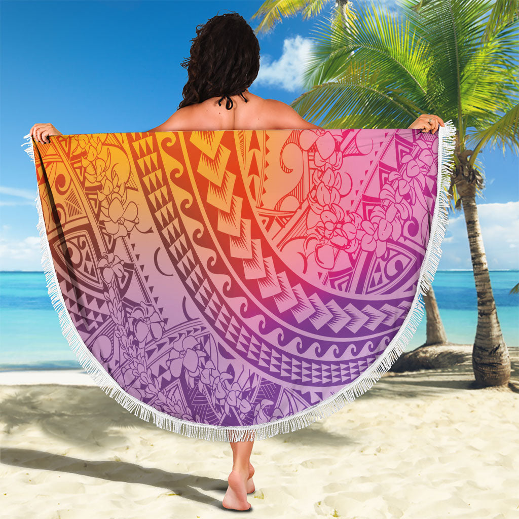 Hawaiian Turtles and Leis Beach Blanket Tribal Kakau Pattern Magical Rainbow Sky LT03 - Polynesian Pride