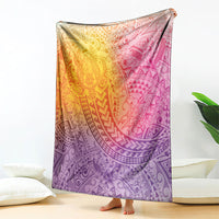 Hawaiian Turtles and Leis Blanket Tribal Kakau Pattern Magical Rainbow Sky LT03 - Polynesian Pride