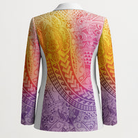 Hawaiian Turtles and Leis Blazer Tribal Kakau Pattern Magical Rainbow Sky LT03 - Polynesian Pride