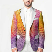 Hawaiian Turtles and Leis Blazer Tribal Kakau Pattern Magical Rainbow Sky LT03 - Polynesian Pride