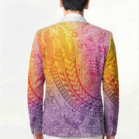 Hawaiian Turtles and Leis Blazer Tribal Kakau Pattern Magical Rainbow Sky LT03 - Polynesian Pride