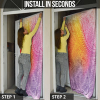 Hawaiian Turtles and Leis Door Cover Tribal Kakau Pattern Magical Rainbow Sky LT03 - Polynesian Pride