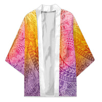 Hawaiian Turtles and Leis Kimono Tribal Kakau Pattern Magical Rainbow Sky LT03 Unisex Multicolor - Polynesian Pride