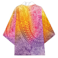 Hawaiian Turtles and Leis Kimono Tribal Kakau Pattern Magical Rainbow Sky LT03 - Polynesian Pride