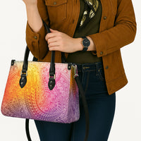 Hawaiian Turtles and Leis Leather Bag Tribal Kakau Pattern Magical Rainbow Sky LT03 - Polynesian Pride