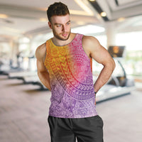 Hawaiian Turtles and Leis Men Tank Top Tribal Kakau Pattern Magical Rainbow Sky LT03 Multicolor - Polynesian Pride