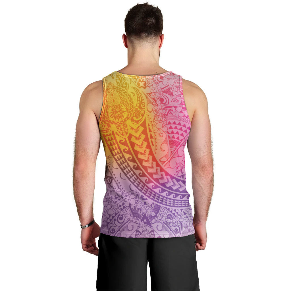 Hawaiian Turtles and Leis Men Tank Top Tribal Kakau Pattern Magical Rainbow Sky LT03 - Polynesian Pride