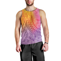Hawaiian Turtles and Leis Men Tank Top Tribal Kakau Pattern Magical Rainbow Sky LT03 - Polynesian Pride