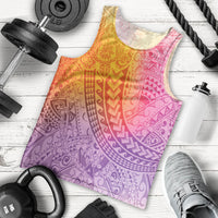 Hawaiian Turtles and Leis Men Tank Top Tribal Kakau Pattern Magical Rainbow Sky LT03 - Polynesian Pride