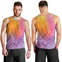 Hawaiian Turtles and Leis Men Tank Top Tribal Kakau Pattern Magical Rainbow Sky LT03 - Polynesian Pride