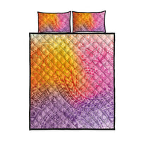 Hawaiian Turtles and Leis Quilt Bed Set Tribal Kakau Pattern Magical Rainbow Sky LT03 - Polynesian Pride