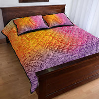 Hawaiian Turtles and Leis Quilt Bed Set Tribal Kakau Pattern Magical Rainbow Sky LT03 - Polynesian Pride