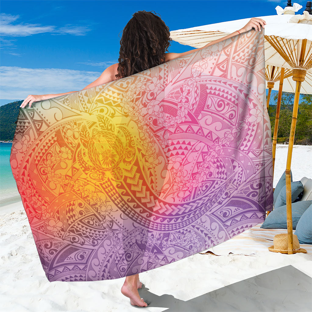 Hawaiian Turtles and Leis Sarong Tribal Kakau Pattern Magical Rainbow Sky LT03 One Size 44 x 66 inches Multicolor - Polynesian Pride