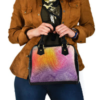 Hawaiian Turtles and Leis Shoulder Handbag Tribal Kakau Pattern Magical Rainbow Sky LT03 - Polynesian Pride