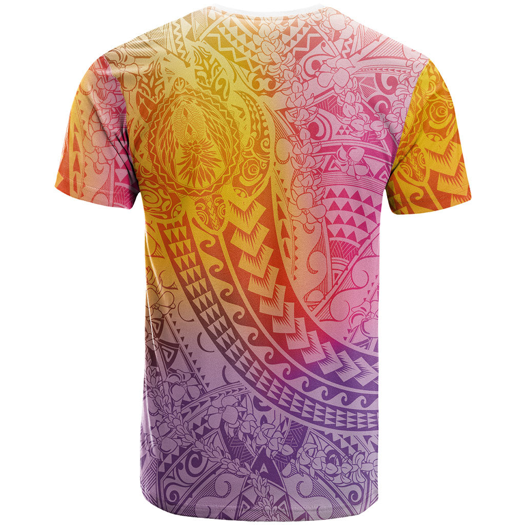 Hawaiian Turtles and Leis T Shirt Tribal Kakau Pattern Magical Rainbow Sky LT03 - Polynesian Pride