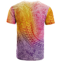 Hawaiian Turtles and Leis T Shirt Tribal Kakau Pattern Magical Rainbow Sky LT03 - Polynesian Pride