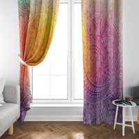 Hawaiian Turtles and Leis Window Curtain Tribal Kakau Pattern Magical Rainbow Sky LT03 - Polynesian Pride