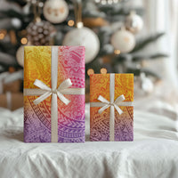 Hawaiian Turtles and Leis Wrapping Paper Tribal Kakau Pattern Magical Rainbow Sky LT03 - Polynesian Pride
