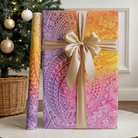 Hawaiian Turtles and Leis Wrapping Paper Tribal Kakau Pattern Magical Rainbow Sky LT03 - Polynesian Pride