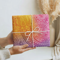 Hawaiian Turtles and Leis Wrapping Paper Tribal Kakau Pattern Magical Rainbow Sky LT03 - Polynesian Pride