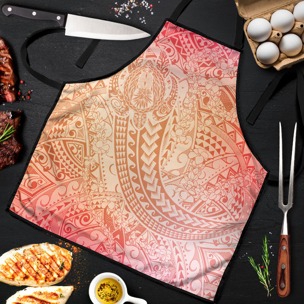 Hawaiian Turtles and Leis Apron Tribal Kakau Pattern Peach Fuzz Color LT03 Peach Fuzz - Polynesian Pride