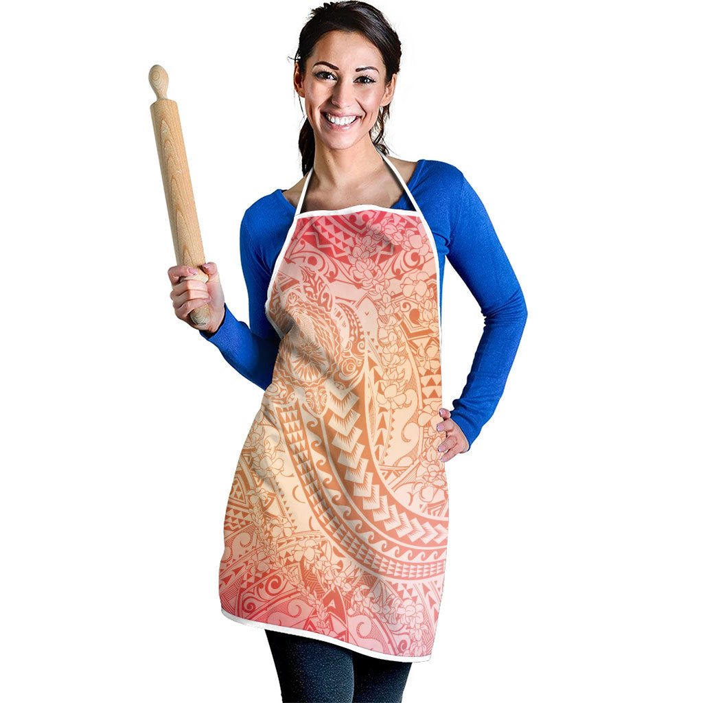 Hawaiian Turtles and Leis Apron Tribal Kakau Pattern Peach Fuzz Color LT03 - Polynesian Pride