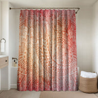 Hawaiian Turtles and Leis Bathroom Set Tribal Kakau Pattern Peach Fuzz Color LT03 Shower Curtain Only Peach Fuzz - Polynesian Pride