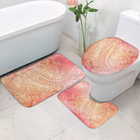 Hawaiian Turtles and Leis Bathroom Set Tribal Kakau Pattern Peach Fuzz Color LT03 - Polynesian Pride
