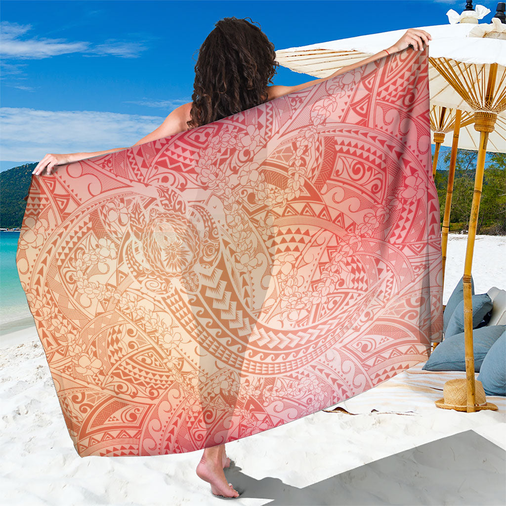 Hawaiian Turtles and Leis Sarong Tribal Kakau Pattern Peach Fuzz Color LT03 One Size 44 x 66 inches Peach Fuzz - Polynesian Pride