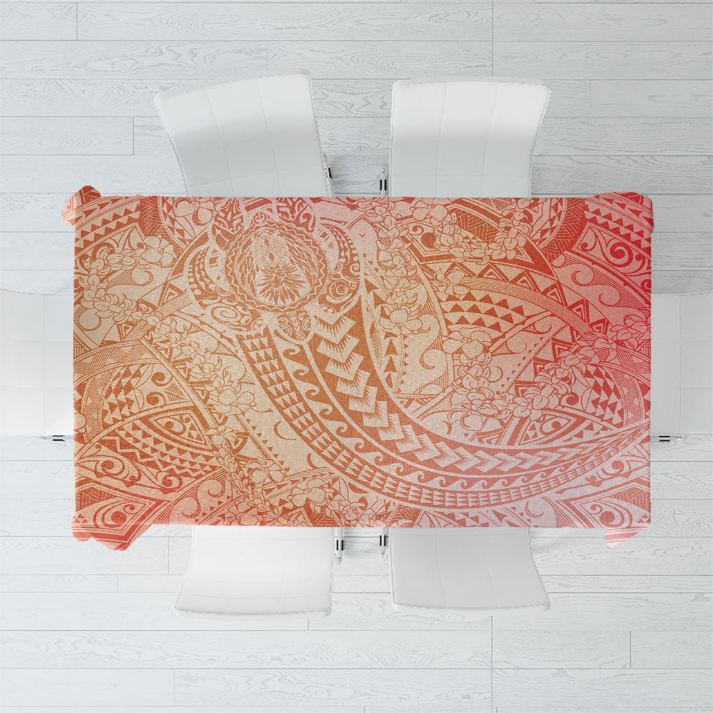 Hawaiian Turtles and Leis Tablecloth Tribal Kakau Pattern Peach Fuzz Color LT03 Peach Fuzz - Polynesian Pride