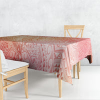 Hawaiian Turtles and Leis Tablecloth Tribal Kakau Pattern Peach Fuzz Color LT03 - Polynesian Pride