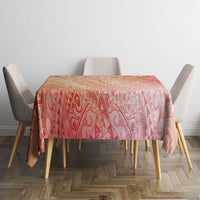 Hawaiian Turtles and Leis Tablecloth Tribal Kakau Pattern Peach Fuzz Color LT03 - Polynesian Pride