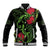 New Zealand Chameleon and Gecko Baseball Jacket Maori Silver Fern and Pohutukawa Decoration