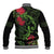 New Zealand Chameleon and Gecko Baseball Jacket Maori Silver Fern and Pohutukawa Decoration