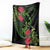 New Zealand Chameleon and Gecko Blanket Maori Silver Fern and Pohutukawa Decoration