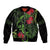 New Zealand Chameleon and Gecko Bomber Jacket Maori Silver Fern and Pohutukawa Decoration