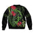 New Zealand Chameleon and Gecko Bomber Jacket Maori Silver Fern and Pohutukawa Decoration