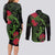 New Zealand Chameleon and Gecko Couples Matching Long Sleeve Bodycon Dress and Long Sleeve Button Shirt Maori Silver Fern and Pohutukawa Decoration