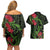 New Zealand Chameleon and Gecko Couples Matching Off Shoulder Short Dress and Hawaiian Shirt Maori Silver Fern and Pohutukawa Decoration