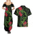 New Zealand Chameleon and Gecko Couples Matching Summer Maxi Dress and Hawaiian Shirt Maori Silver Fern and Pohutukawa Decoration