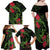 New Zealand Chameleon and Gecko Family Matching Off Shoulder Maxi Dress and Hawaiian Shirt Maori Silver Fern and Pohutukawa Decoration