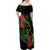 New Zealand Chameleon and Gecko Family Matching Off Shoulder Maxi Dress and Hawaiian Shirt Maori Silver Fern and Pohutukawa Decoration