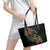 New Zealand Chameleon and Gecko Leather Tote Bag Maori Silver Fern and Pohutukawa Decoration