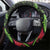 New Zealand Chameleon and Gecko Steering Wheel Cover Maori Silver Fern and Pohutukawa Decoration