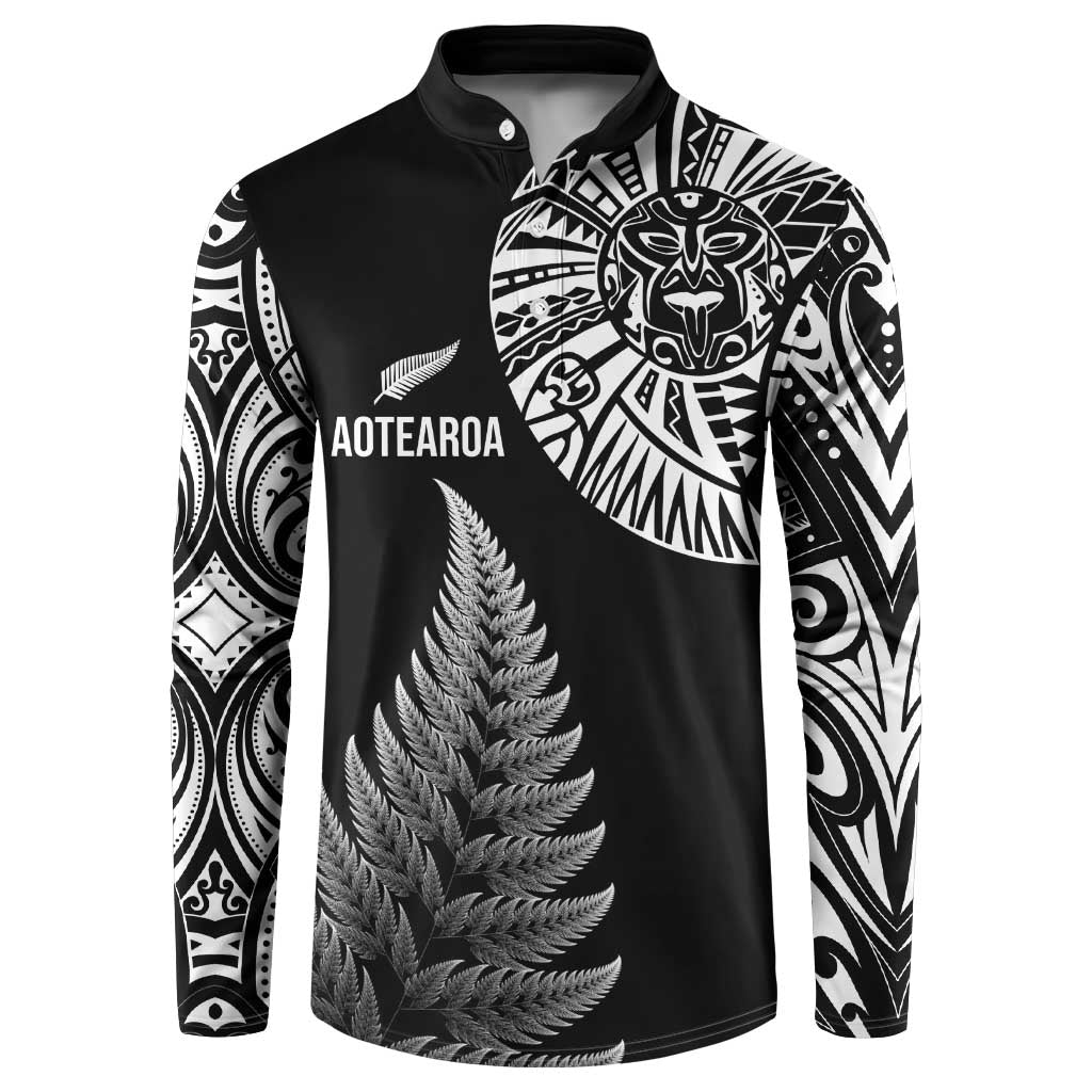 Personalised New Zealand Maori Art Tattoo and Silver Fern Button Sweatshirt