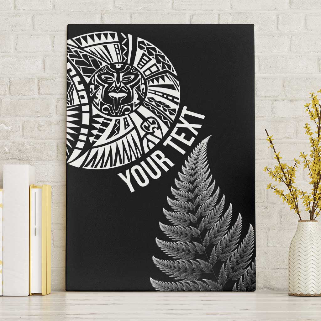 Personalised New Zealand Maori Art Tattoo and Silver Fern Canvas Wall Art