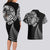 Personalised New Zealand Maori Art Tattoo and Silver Fern Couples Matching Long Sleeve Bodycon Dress and Hawaiian Shirt