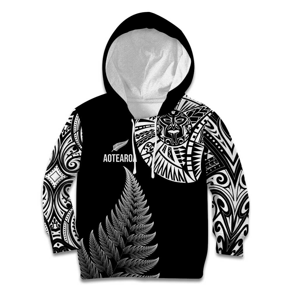 Personalised New Zealand Maori Art Tattoo and Silver Fern Kid Hoodie